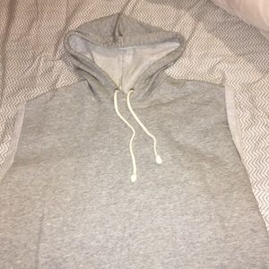 Cute Grey Cut-Off Sleeves Sweatshirt